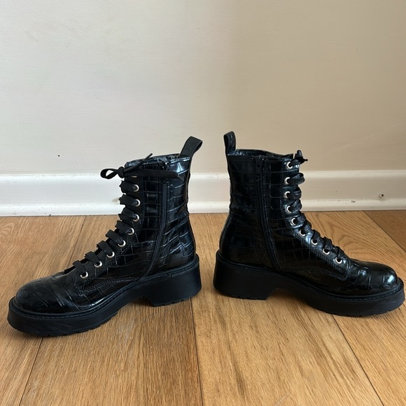 Size 7 | Steve Madden | Black Combat Boots — Trendy, Punk & Comfortable - Picture 2 of 7